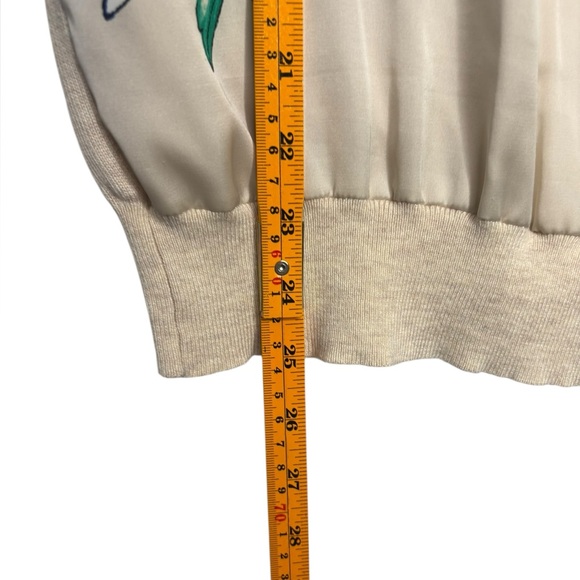 White House Black Market Floral Beige Green Blue Top Blouse Size Small - Picture 12 of 12